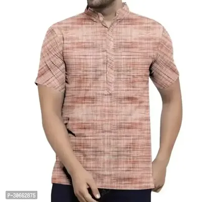 Stylish Khadi Short Kurta for Men-thumb0