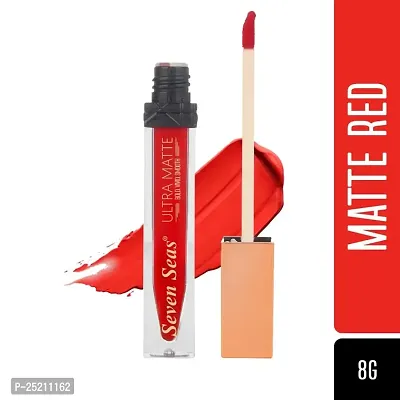 Seven Seas Ultra Smooth Matte Liquid Lipstick Smooth Lip Color, Weightless Finish, Silky Matte Finish, Iconic Lip, Matte Finish (Matte Red)-thumb2