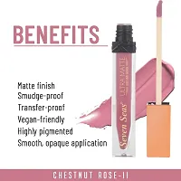 Seven Seas Ultra Smooth Matte Liquid Lipstick Smooth Lip Color, Weightless Finish, Silky Matte Finish, Iconic Lip, Matte Finish (Castro 1)-thumb3