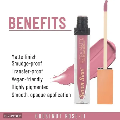 Seven Seas Ultra Smooth Matte Liquid Lipstick Smooth Lip Color, Weightless Finish, Silky Matte Finish, Iconic Lip, Matte Finish (Castro 1)-thumb4