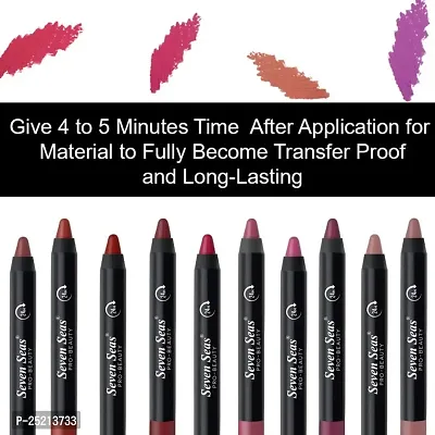 Seven Seas Lipstick Long Lasting Crayon | Lipstick Matte Finish | Waterproof | Won't Smudge Won't Budge Lip Crayon lipstick (Choco Mud)-thumb5