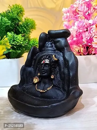 Shivam Fashionn Adiyogi Dhyana Mudra Idol Fountain Smoke Backflow Cone Incense Holder Decorative Showpiece Smoke Backflow-thumb3