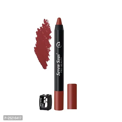 Seven Seas Non Transfer Crayon Lipstick Bold and Silky Matte Finish Lipstick, Lasts Up to 24 hours | Lipstick Matte Finish | Waterproof | Won't Smudge Crayon lipstick (Red Apple)-thumb0