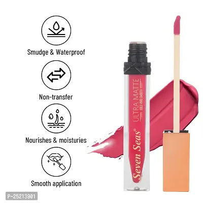 Seven Seas Ultra Smooth Matte Liquid Lipstick Smooth Lip Color, Weightless Finish, Silky Matte Finish, Iconic Lip, Matte Finish (Cardinal)-thumb5