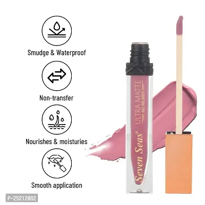 Seven Seas Ultra Smooth Matte Liquid Lipstick Smooth Lip Color, Weightless Finish, Silky Matte Finish, Iconic Lip, Matte Finish (Castro 1)-thumb5