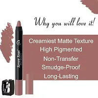 Seven Seas Lipstick Long Lasting Crayon | Lipstick Matte Finish | Waterproof | Lip Crayon lipstick (NUDY MAUVE)-thumb1