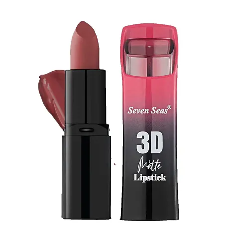 Seven Seas 3D Matte Lipstick Velvet Smooth Full Coverage Matte Long Lasting Lipstick | Smooth Application |Transferproof & Smudge Proof | Highly Pigemented Lipstick for Women