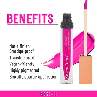 Seven Seas Ultra Smooth Matte Liquid Lipstick Smooth Lip Color, Weightless Finish, Silky Matte Finish, Iconic Lip, Matte Finish (Rose 2)-thumb3