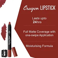 Seven Seas Non Transfer Crayon Lipstick Bold and Silky Matte Finish Lipstick, Lasts Up to 24 hours | Lipstick Matte Finish | Waterproof | Won't Smudge Crayon lipstick (Red Apple)-thumb3