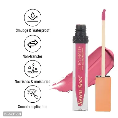 Seven Seas Ultra Smooth Matte Liquid Lipstick Smooth Lip Color, Weightless Finish, Silky Matte Finish, Iconic Lip, Matte Finish (Medium Carmine)-thumb5