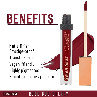 Seven Seas Ultra Smooth Matte Liquid Lipstick Smooth Lip Color, Weightless Finish, Silky Matte Finish, Iconic Lip, Matte Finish (Rose Bud Cherry)-thumb3