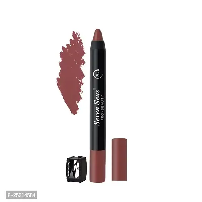 Seven Seas Non Transfer Crayon Lipstick Bold and Silky Matte Finish Lipstick, Lasts Up to 24 hours | Lipstick Matte Finish | Waterproof | Won't Smudge Crayon lipstick (Fiery Marron)