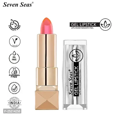 Seven Seas Gel Lipstick Lips Moist Smooth Touch (Red) Semi-Glossy Finish-thumb4