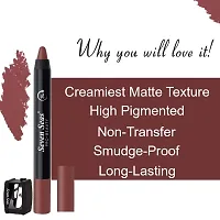 Seven Seas Non Transfer Crayon Lipstick Bold and Silky Matte Finish Lipstick, Lasts Up to 24 hours | Lipstick Matte Finish | Waterproof | Won't Smudge Crayon lipstick (Fiery Marron)-thumb2