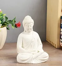 Meditation Buddha White Premium Rare Handcrafted Polymarble Meditation/Dhyan White Buddha Statue Lord Figurine/Idol-thumb3