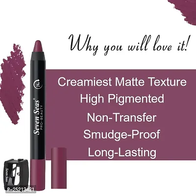 Seven Seas Non Transfer Crayon Lipstick Bold and Silky Matte Finish Lipstick, Lasts Up to 24 hours | Lipstick Matte Finish | Waterproof | Won't Smudge Crayon lipstick (Grape Wine)-thumb5