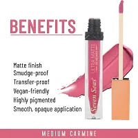 Seven Seas Ultra Smooth Matte Liquid Lipstick Smooth Lip Color, Weightless Finish, Silky Matte Finish, Iconic Lip, Matte Finish (Medium Carmine)-thumb3