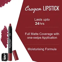 Seven Seas Non Transfer Crayon Lipstick Bold and Silky Matte Finish Lipstick, Lasts Up to 24 hours | Lipstick Matte Finish | Waterproof | Won't Smudge Crayon lipstick (Flaming Red)-thumb4