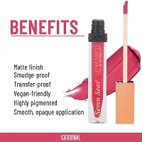 Seven Seas Ultra Smooth Matte Liquid Lipstick Smooth Lip Color, Weightless Finish, Silky Matte Finish, Iconic Lip, Matte Finish (Cardinal)-thumb3