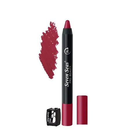 Seven Seas Non Transfer Crayon Lipstick Bold and Silky Matte Finish Lipstick, Lasts Up to 24 hours | Lipstick Matte Finish | Waterproof | Won't Smudge Won't Budge Lip Crayon lipstick