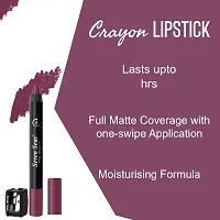 Seven Seas Non Transfer Crayon Lipstick Bold and Silky Matte Finish Lipstick, Lasts Up to 24 hours | Lipstick Matte Finish | Waterproof | Won't Smudge Crayon lipstick (Grape Wine)-thumb1