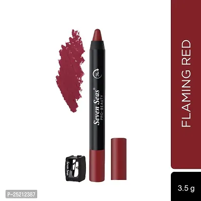 Seven Seas Non Transfer Crayon Lipstick Bold and Silky Matte Finish Lipstick, Lasts Up to 24 hours | Lipstick Matte Finish | Waterproof | Won't Smudge Crayon lipstick (Flaming Red)-thumb3