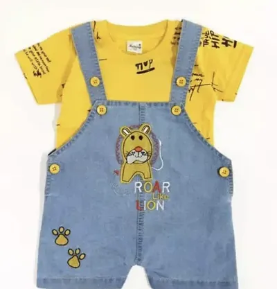 Stylish Cotton Blend Dungarees for Boys 