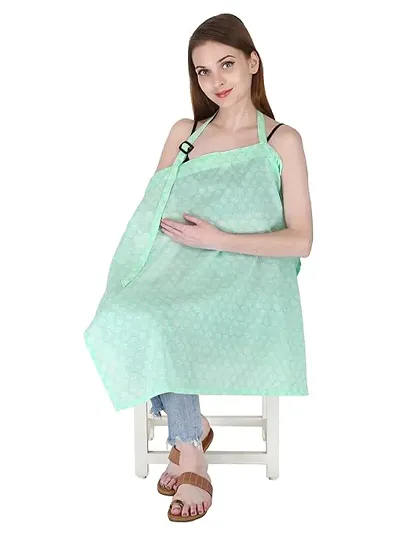 Feeding Apron Cover Maternity Cover 100% Cotton Maternity Breastfeeding Multipurpose for Mothers (Light Green)
