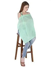 Feeding Apron Cover Maternity Cover 100% Cotton Maternity Breastfeeding Multipurpose for Mothers (Light Green)-thumb1