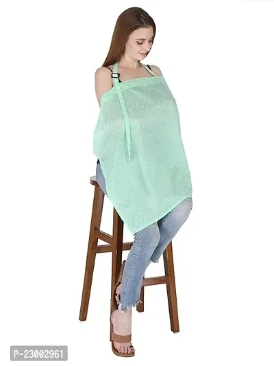 Feeding Apron Cover Maternity Cover 100% Cotton Maternity Breastfeeding Multipurpose for Mothers (Light Green)-thumb2