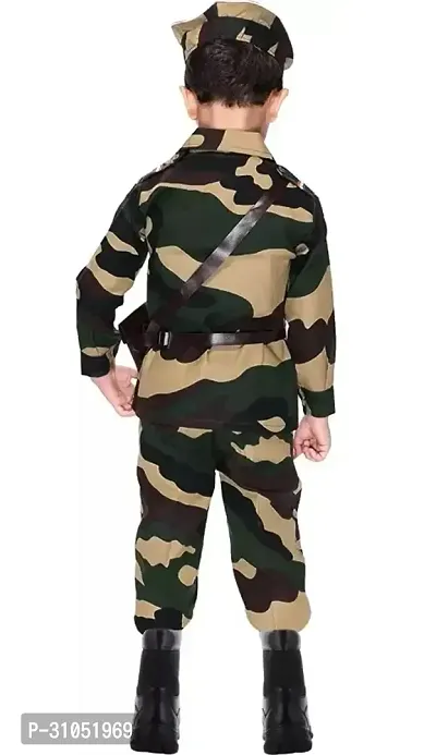 Elegant Cotton Strategic Military Mission Attire Army Outfit Set For Kids-thumb5