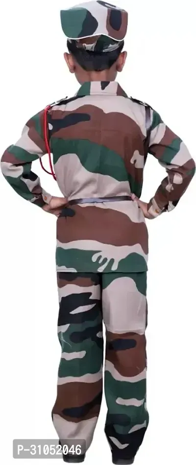 Elegant Cotton Military Dress Army Outfit Commando Costume Set For Kids-thumb5