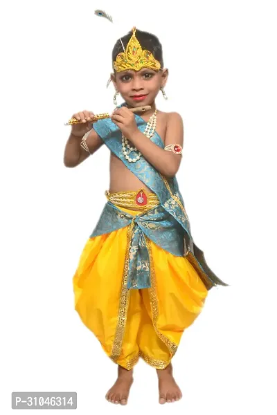 Elegant Multicoloured Cotton Solid Krishan Dress Costume Forkids-thumb0