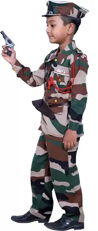 Elegant Cotton Military Dress Army Outfit Commando Costume Set For Kids-thumb2