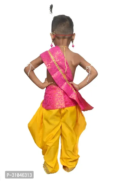 Elegant Multicoloured Cotton Solid Krishan Dress Costume Forkids-thumb2