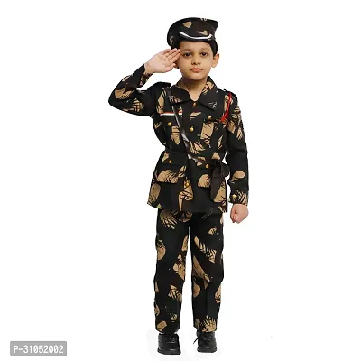 Elegant Cotton Military Dress Army Outfit Costume Set For Kids-thumb3