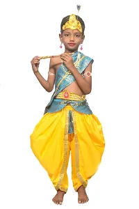 Elegant Multicoloured Cotton Solid Krishan Dress Costume Forkids-thumb2