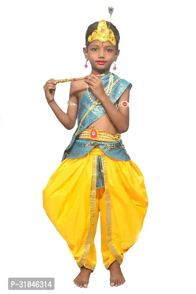 Elegant Multicoloured Cotton Solid Krishan Dress Costume Forkids-thumb3