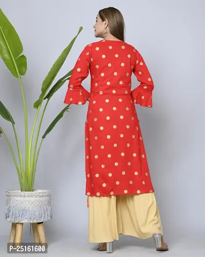 MAUKA - Red Straight Rayon Women's Stitched Salwar Suit ( Pack of 1 )-thumb2