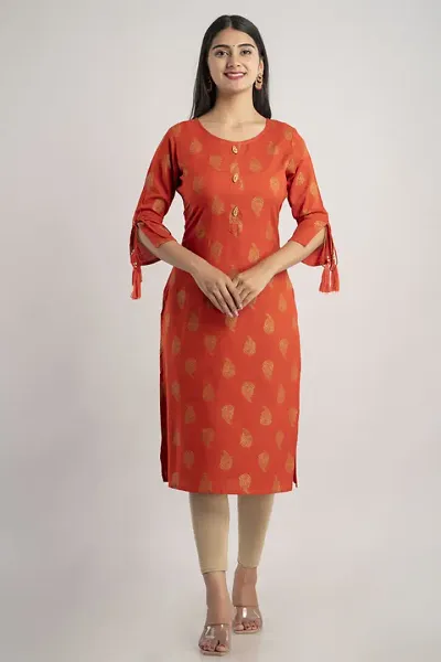 Stylish Rayon Straight Printed Kurti