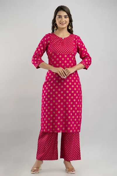 Stylish Rayon Straight Printed Kurti