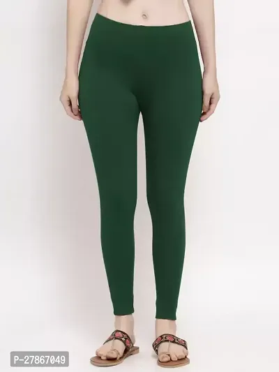 Krishna K Collection Fabulous And Comfortable Womens Ankle Length Solid Western Wear Legging In Dark Green Colour-thumb0