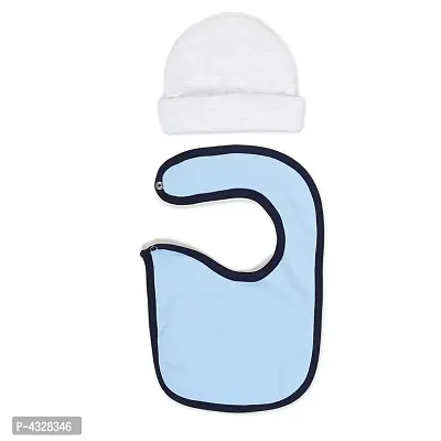 Rabbit Pocket Cotton Printed Cap Bib For New Born Baby Unisex Set of 2 Combo Pack-thumb2