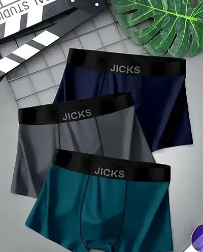 Jicks Men's Ultra-Comfort Nylon Underwear with Stretch Anti-Bacterial Protection - Pack of 3