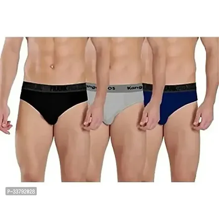 Stylish Solid Brief for Men, Pack of 3-thumb0