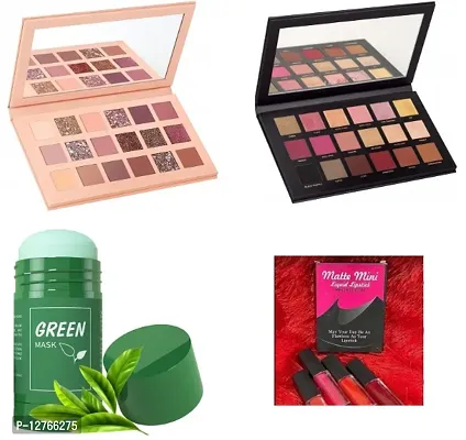 ROSE GOLD,NEW NUDE+GREEN MASK+RED LAPISTIK