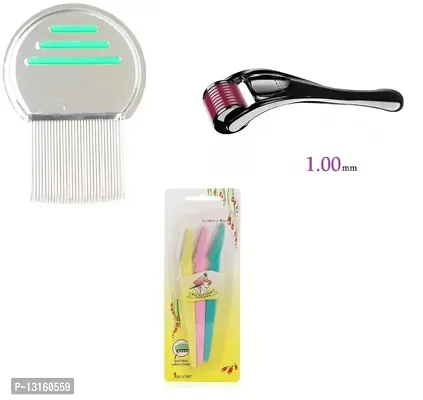 LICECOM,DERMA ROLLER+EYEBROW RAZOR