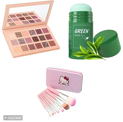 NEW EYESHADOW , GREEN FACE MASK , HELLO KITTY PINK