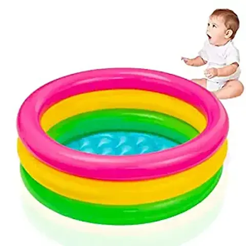 3KB Kid's Inflatable Baby Bath Tub Pool, 2ft MULTICOLOR