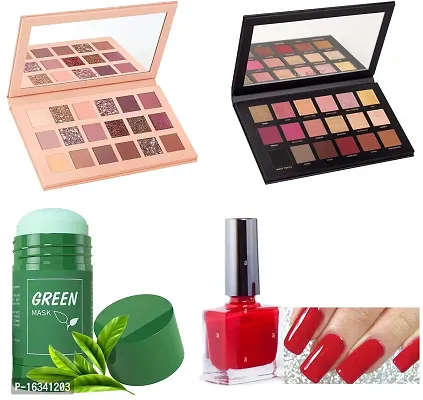 ROSE GOLD EYESHADOW , NEW EYESHADOW, GREEN TEA FACE MASK,RED NAIL PAINT